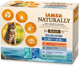 IAMS Comida Húmeda Natural para Gatos en Salsa - Comida Húmeda de Alta Calidad con Pescado para Gatos Adultos, Colección Mar, 12 x 85 g