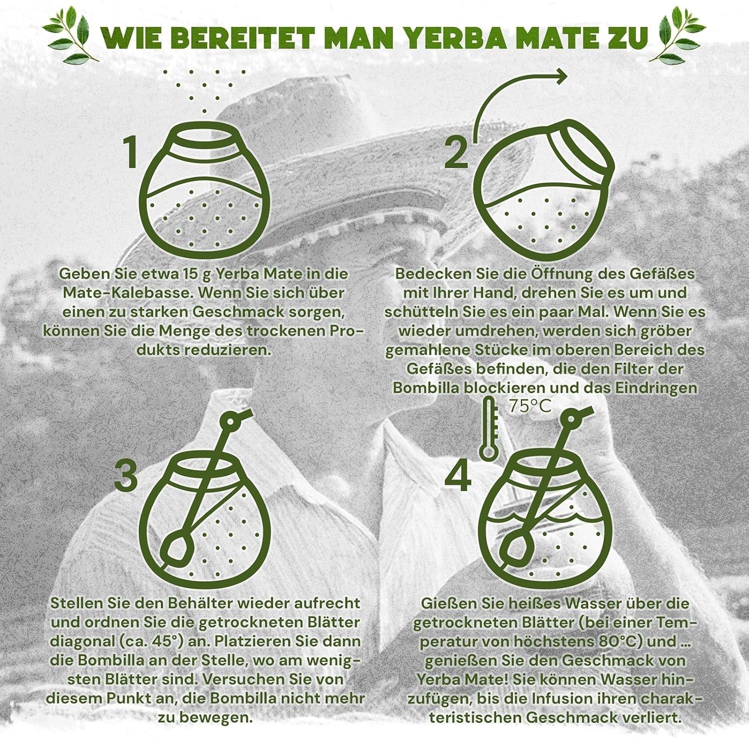 Verde Mate Green Orgánica 500 G – Yerba Mate Orgánica de Brasil – sin humo y cuidadosamente procesada 0,5 kg