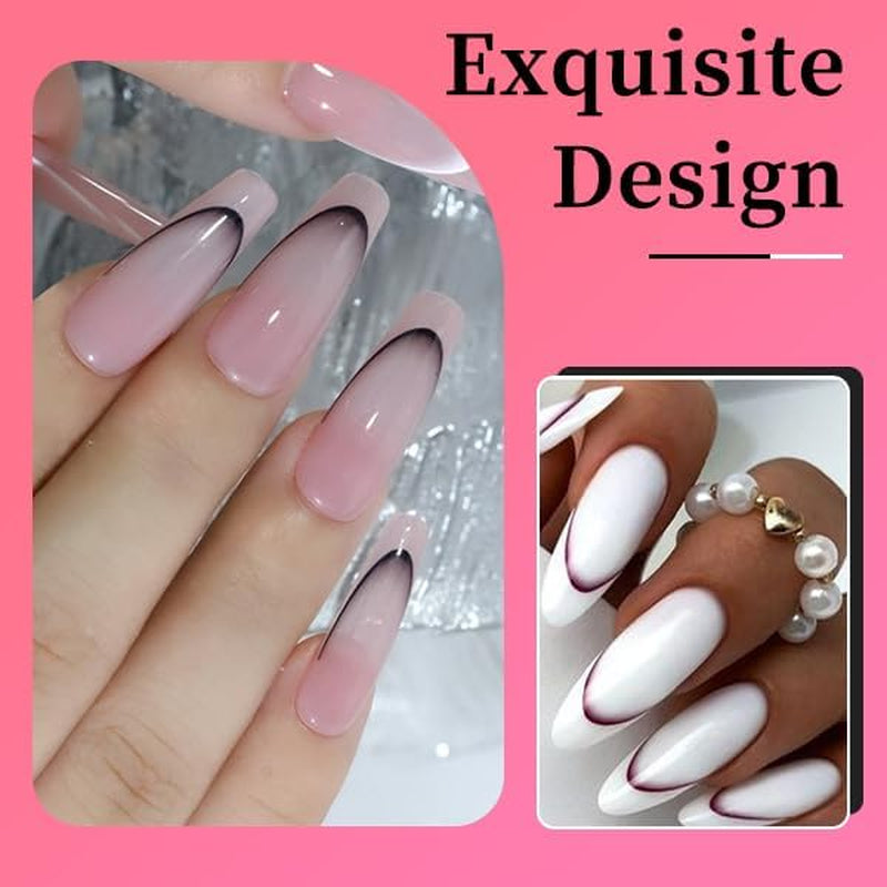 Nagelaufkleber con punta francesa - 6 Blatt Selbstklebende Nail Art Schablonen - Nagel Zubehör Und Dekoration