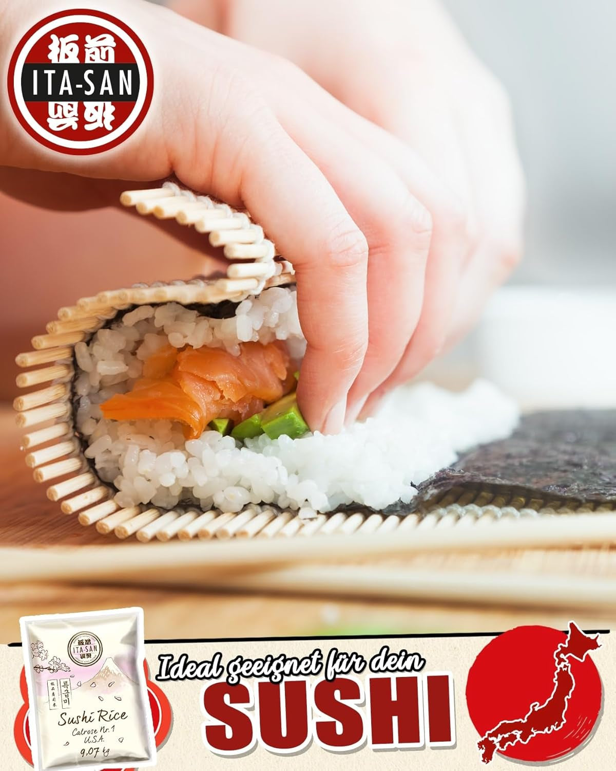 ITA-SAN Calrose / Arroz para sushi, 1 paquete (1 x 9,07 kg)