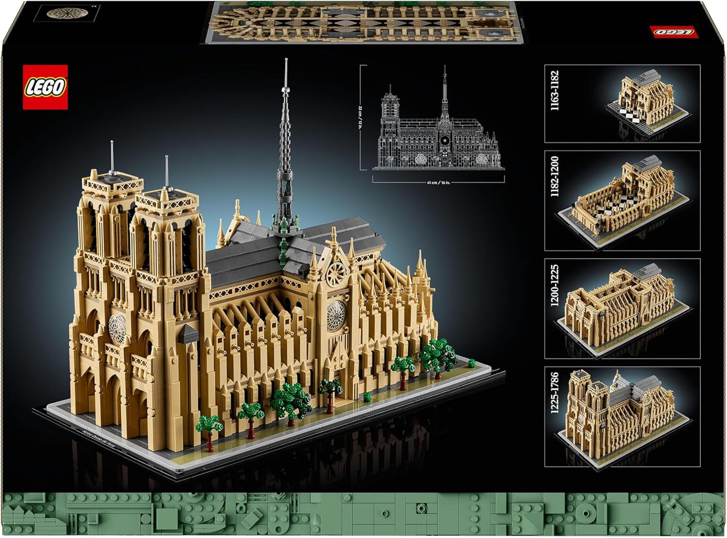 LEGO Architecture Notre-Dame De Paris, Coleccionable para adultos, Recuerdo de Francia, Regalo para mujeres, hombres, trotamundos y todos los entusiastas de la historia, Modelo arquitectónico 21061 Juegos de construcción Besuche den LEGO-Store