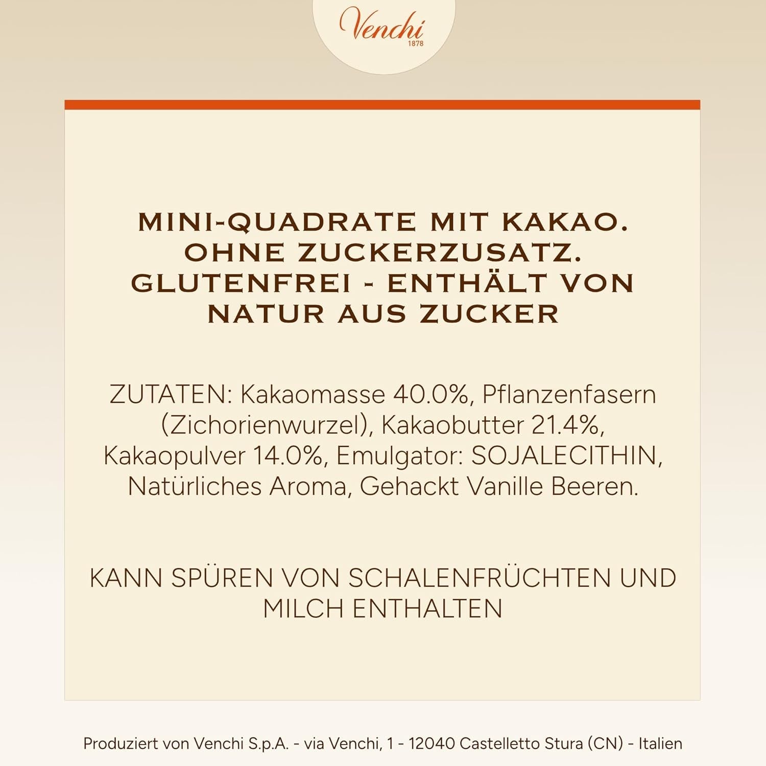 Venchi – Granblend Extra Black 75% SIN Azúcar Añadida, 1 kg – SIN Edulcorantes Artificiales – Sin Gluten – Vegano