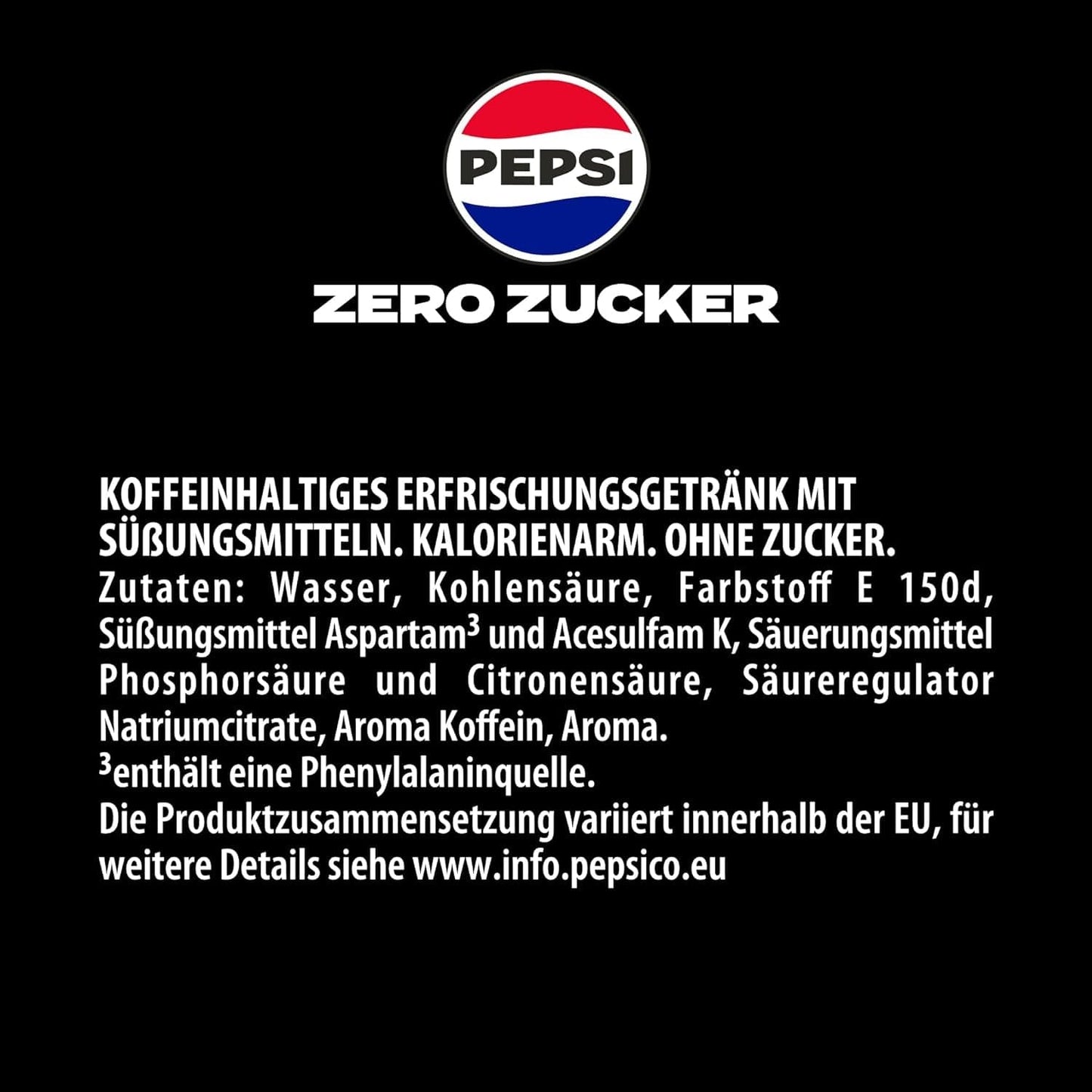 Pepsi Zero Sugar, Refresco sin azúcar de Pepsi, sin calorías, set 6 x 1,75 litros Bebidas sin alcohol Naty Shop