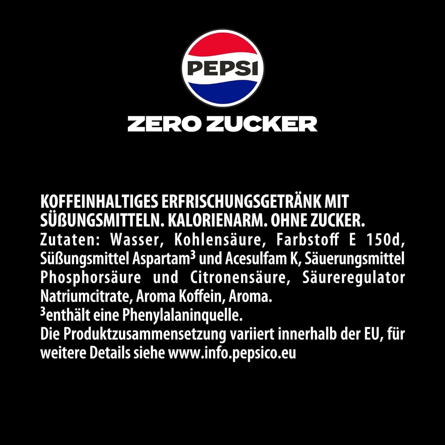 Pepsi Zero Sugar, Refresco sin azúcar de Pepsi, sin calorías, set 6 x 1,75 litros Bebidas sin alcohol Naty Shop