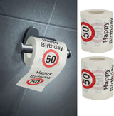 Juego de 4 papeles higiénicos "Feliz 40 cumpleaños" │40 cumpleaños 24 metros 2-telas 180Gr/Qm │ Papel higiénico con motivo de papel higiénico (4 X papel higiénico 40)