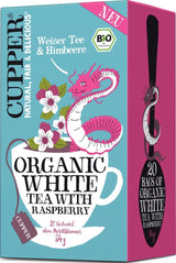 Té blanco orgánico Cupper, frambuesa, 20 sobres, 34 g (paquete de 4)