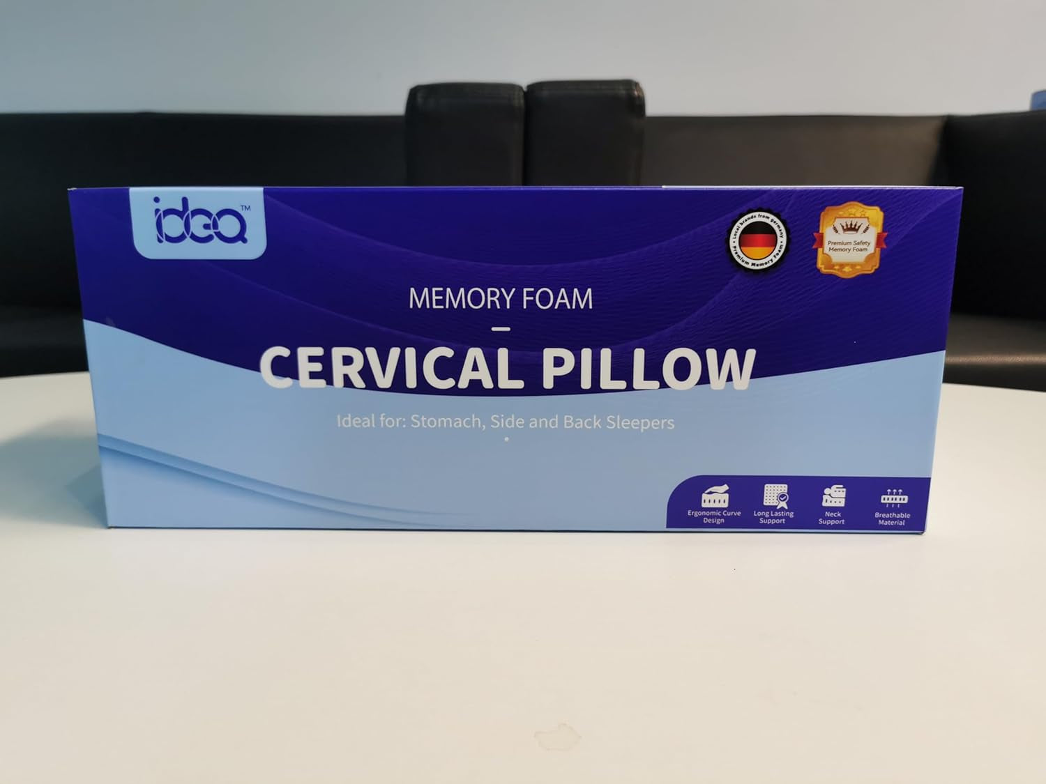 Almohada para el dolor de cuello, almohada ortopédica ergonómica para el cuello, almohada de espuma viscoelástica abdominal para la espalda lateral, almohada antironquidos para hombres y mujeres (62 * 34,5 * 12/8 CM) Almohadas ortopédicas cervicales Naty Shop