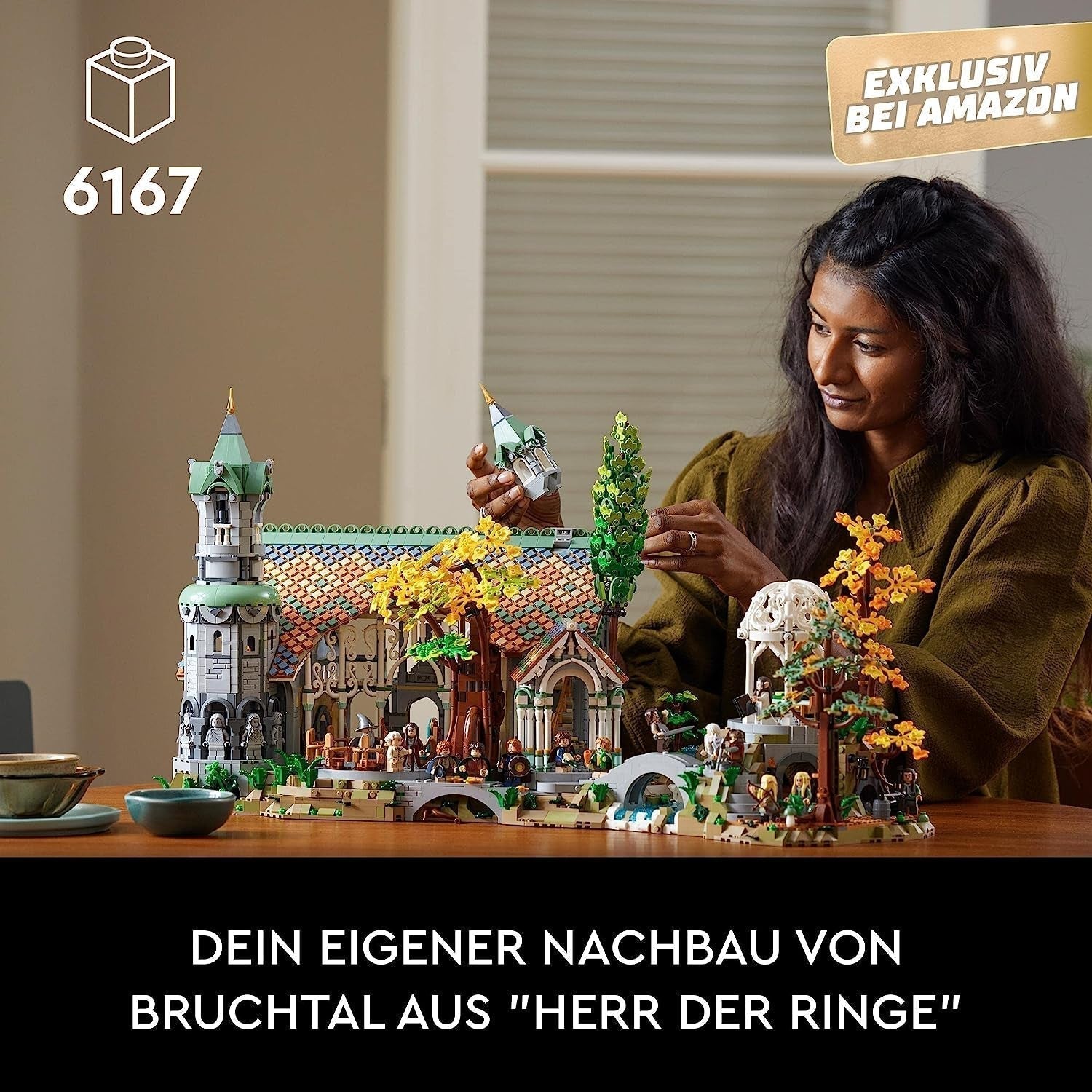 LEGO Icons El Señor de los Anillos: Rivendell - Set de colección y exhibición para adultos con 15 minifiguras únicas, incluidas Gandalf, Legolas, Aragorn y Frodo, exclusivamente en Amazon - 10316 Juegos de construcción Besuche den LEGO-Store