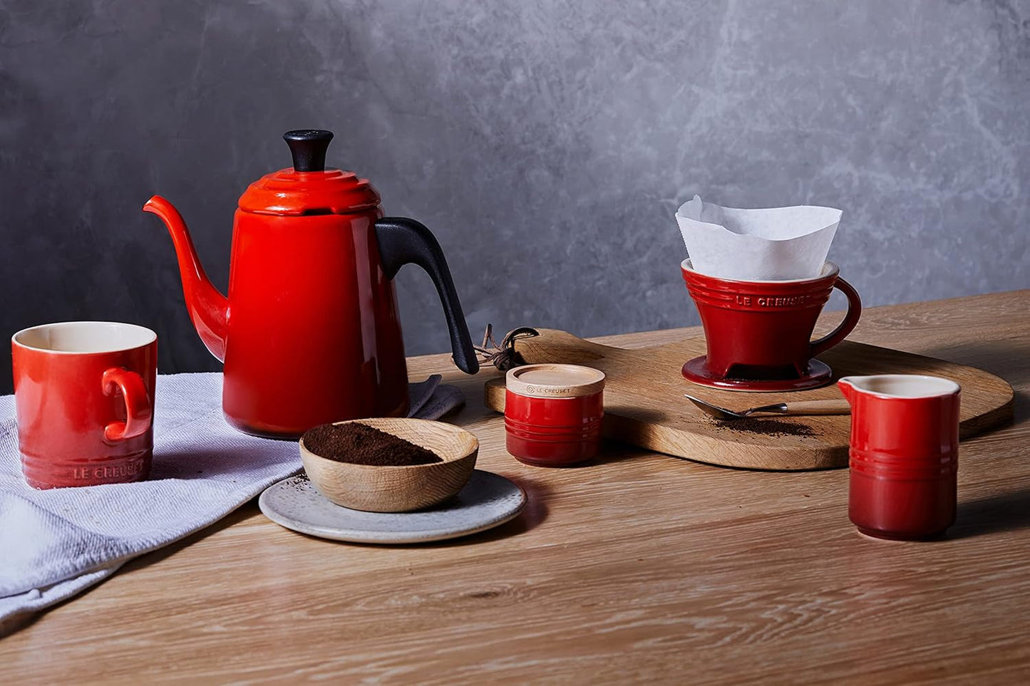 Le Creuset Taza para leche de gres, 150 ml, rojo cereza, 91051700060099