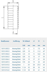 ABA Beul 12015.006.2 Conector de manguera duradero, latón, 3/4"