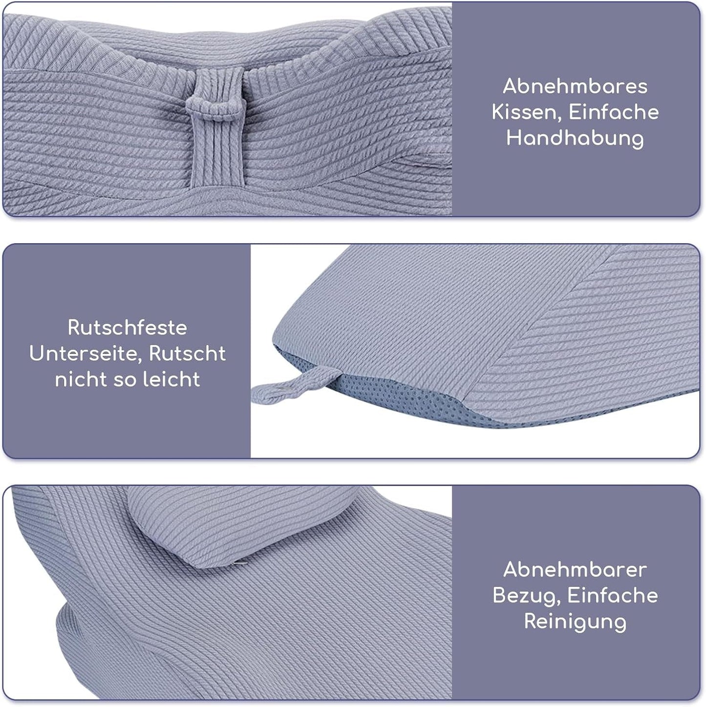 Almohada de lectura para cama y sofá, almohada de plumas, almohada de espuma viscoelástica, almohada para dormir de lado, almohada ergonómica de apoyo para la espalda para leer y mirar televisión