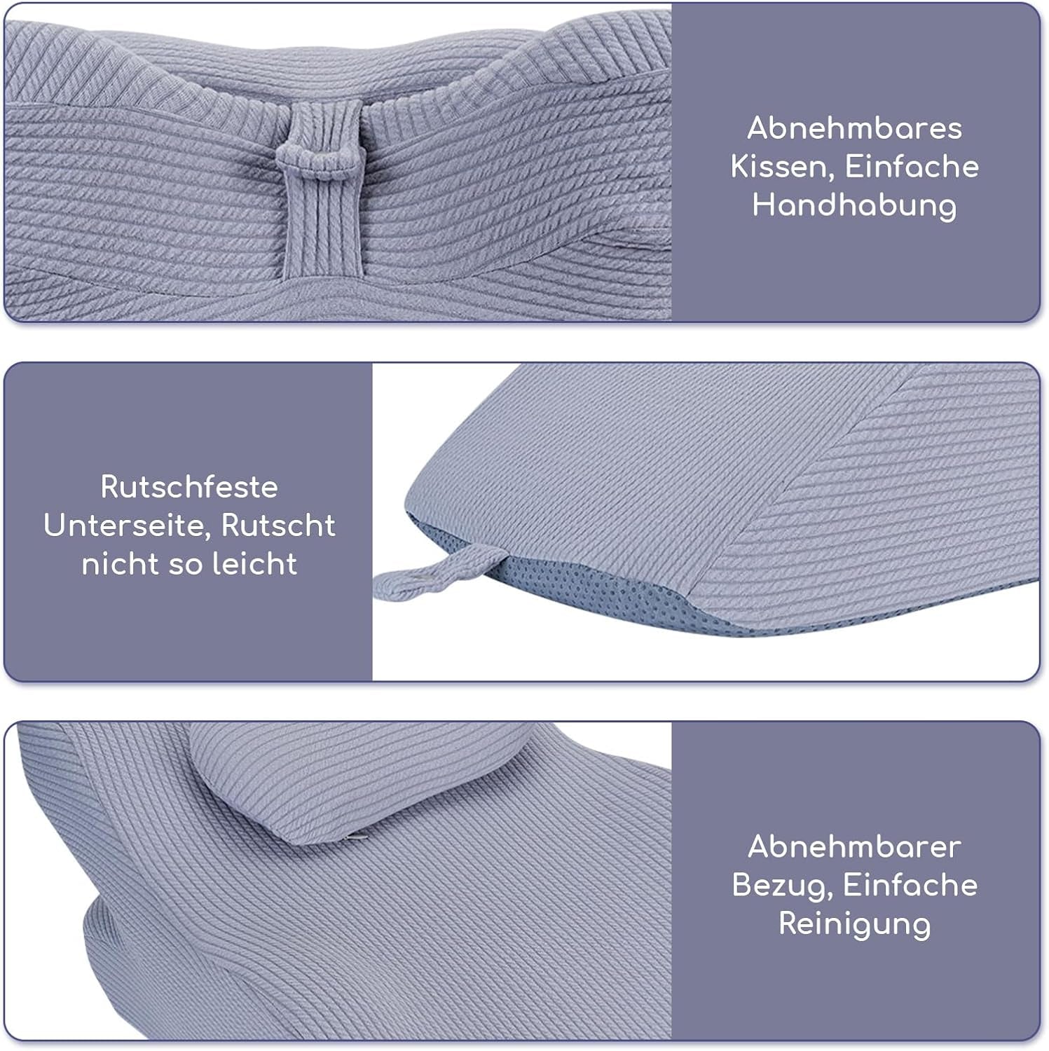 Almohada de lectura para cama y sofá, almohada de plumas, almohada de espuma viscoelástica, almohada para dormir de lado, almohada ergonómica de apoyo para la espalda para leer y mirar televisión