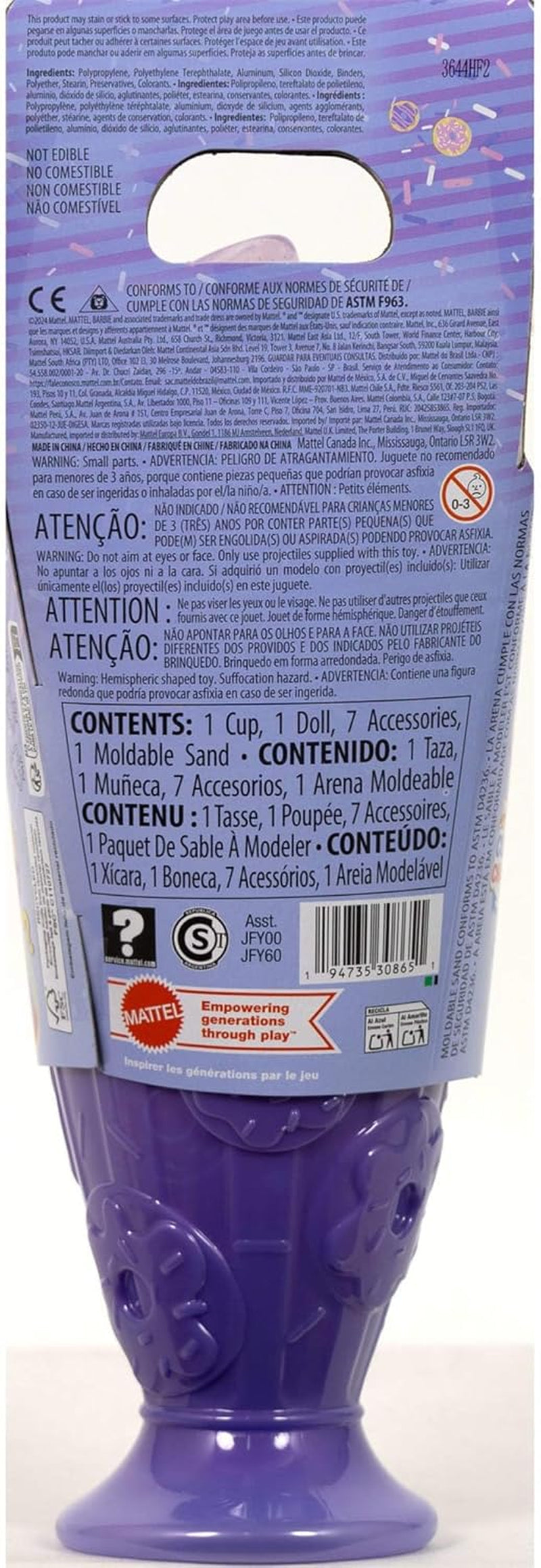 Barbie Pop Reveal Series Set con muñeca de moda y accesorios, serie Candy, diseño Donut Dreams con mascota, 8 sorpresas que incluyen cambio de color, JFY60
