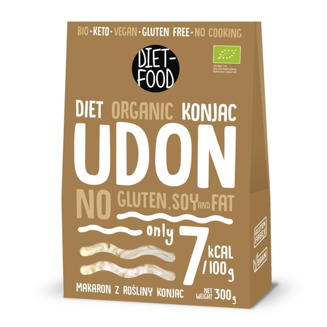 Fideos Udon Shirataki Konjac Bio 385g - Bajos en calorías, sin gluten, veganos - elaborados a base de raíz de konjac, ricos en fibra ALIMENTO DIETÉTICO