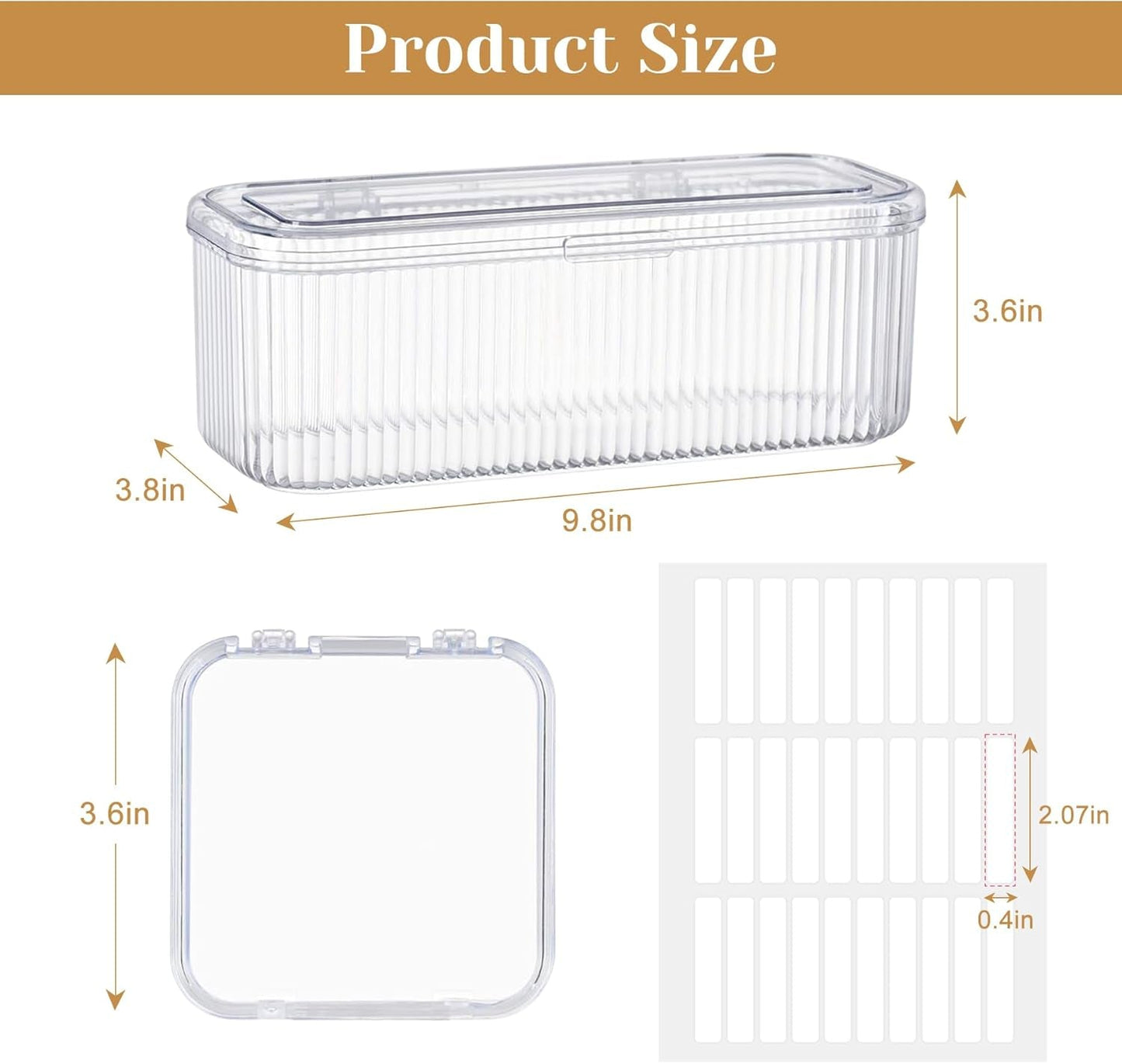 INMORVEN Juego de Cajas de Almacenamiento de Uñas - 14 Cajas de Uñas Transparentes + 1 Caja Grande y 60 Discos Adhesivos - Ideal para guardar uñas postizas, accesorios de uñas de gel y esmalte de uñas (14 piezas en una capa)
