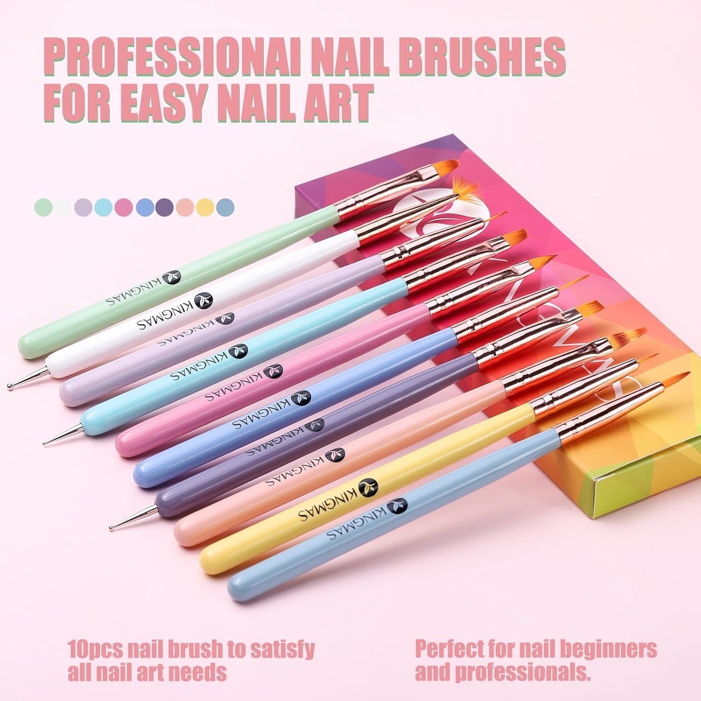 10 piezas Nail-Art-Pinsel, Nagel-Gel-Nagellack-Malpinsel, Zeichenstift, Nagel-Liner-Pinsel y Nagel-Dotting-Stift para Gel-Nagellack, bricolaje, manicura, salón de casa