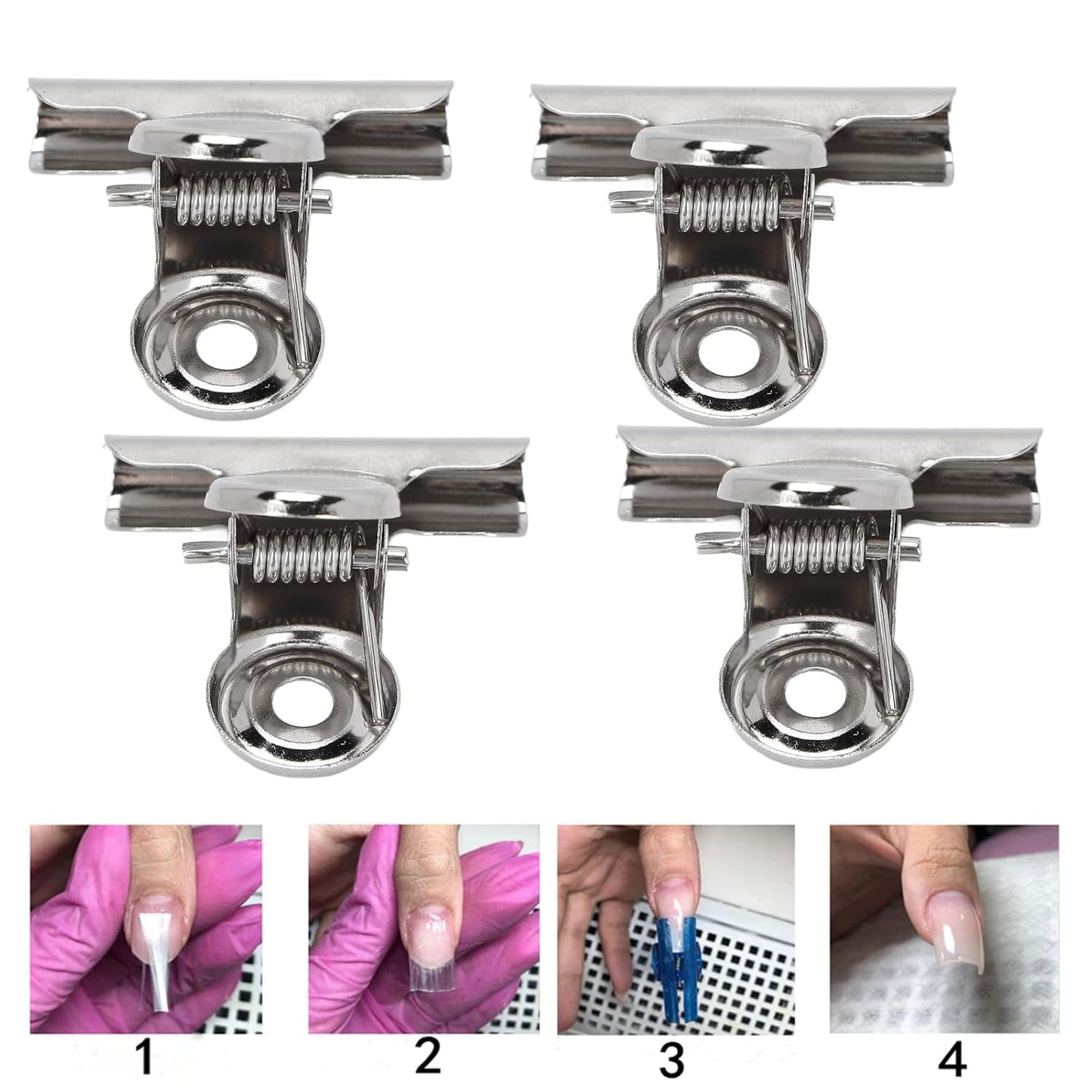 10 piezas Clips de uñas Clip de metal Clip de extensión de uñas Herramienta de arte de uñas Fijador de fibra de vidrio Accesorios de arte de uñas Equipo práctico duradero Salón de bricolaje para el hogar