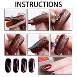 Nail Art Werkzeug Magnetstift, 10 piezas Nagel Magnet Stick Tool Set, Nagel Magnet Stift y Starker Magnet Stock Punktierungsstifte para DIY 3D Magnetics Katzenauge UV Gel Polnisch Nagel Kunst