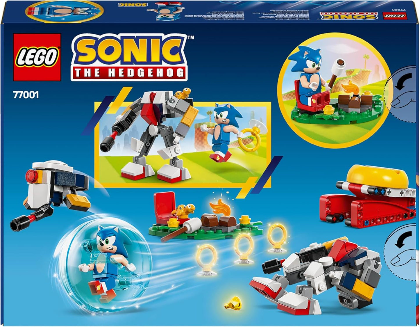 LEGO Sonic the Hedgehog Sonics Showdown At The Campfire Game Juguete para niños y fanáticos de los videojuegos Set de construcción para niños y niñas 7 años Set de aventuras Coleccionable 77001 Juegos de construcción Beuche den LEGO-Store