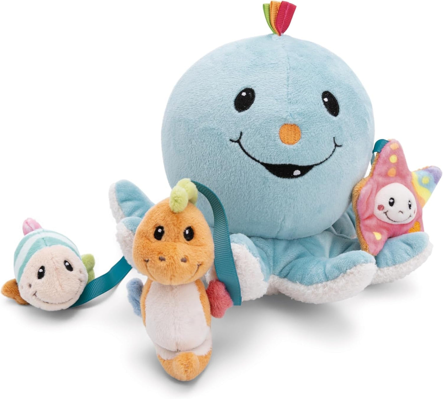 Juguete de baño Octily 18x14cm incl. 3 figuras en caja de regalo 23,5x17x13,5cm azul - juguete con elementos de agarre - juguete de baño infantil para atrapar y jugar Baby Toys Naty Shop