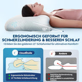 Cloudétoile Almohada cervical Almohada viscoelástica - Almohada ortopédica ergonómica 2 en 1 Almohada viscoelástica para dormir de lado Almohada de apoyo para el cuello Almohada viscoelástica ajustable en altura Blanco 64X38X12cm Almohadas ortopédicas cervicales Naty Shop
