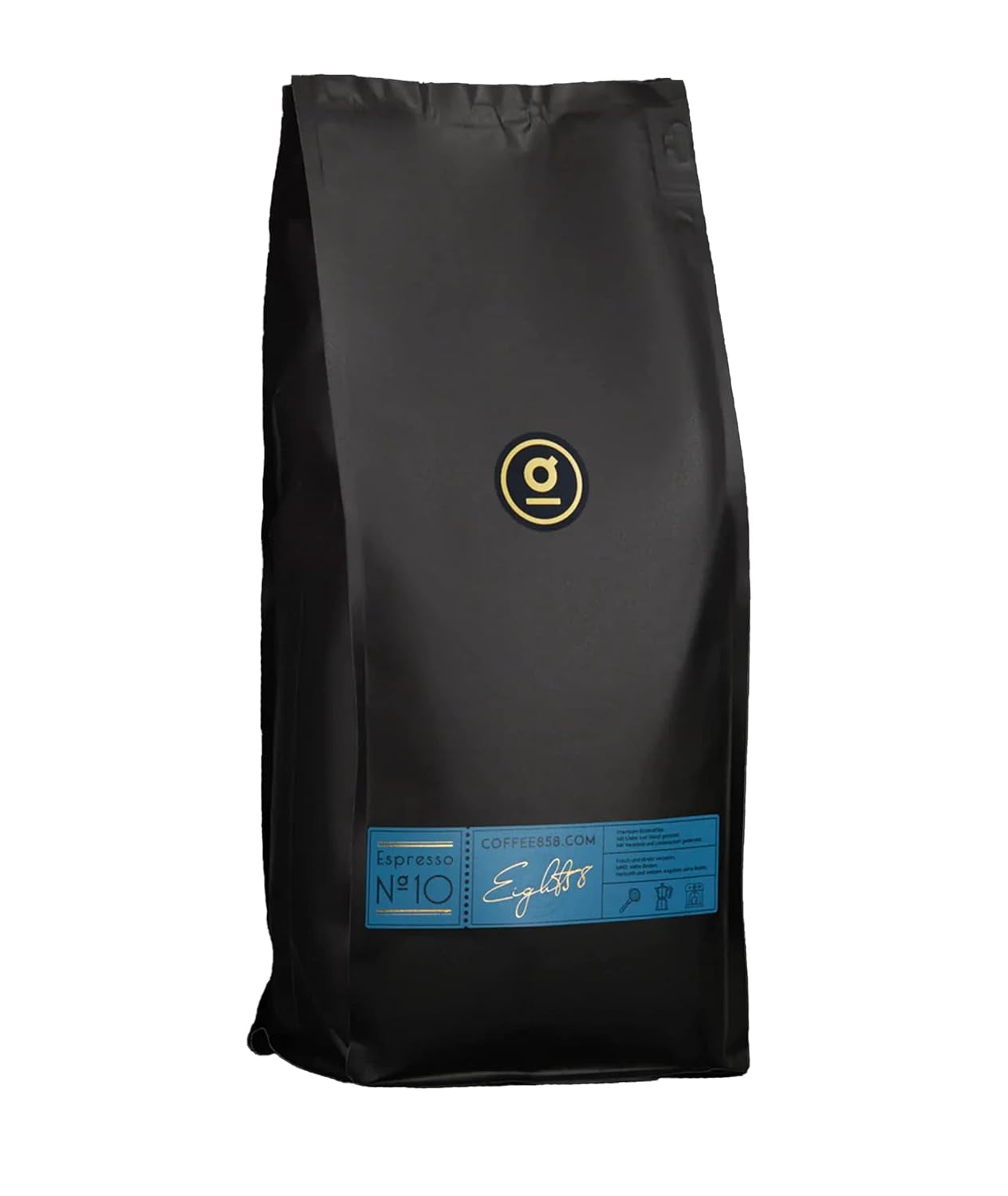 Espresso N°10 de Coffee858 - Mezcla de espresso fuerte y picante, compuesta por 70% de granos de Arábica de Brasil y 30% de Robusta (1000g)