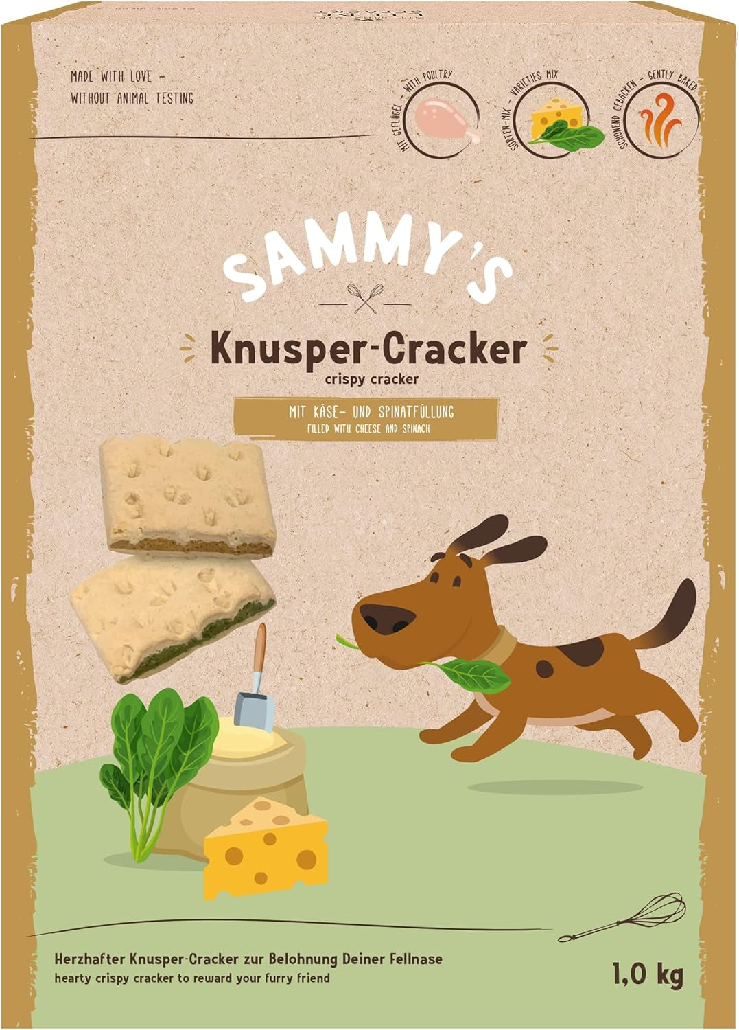 Monedas de muesli de Sammy | Snacks crujientes al horno para perros | Monedas de muesli de 5 cereales para tu amigo peludo grande (más de 30 kg) | 1 kilogramo