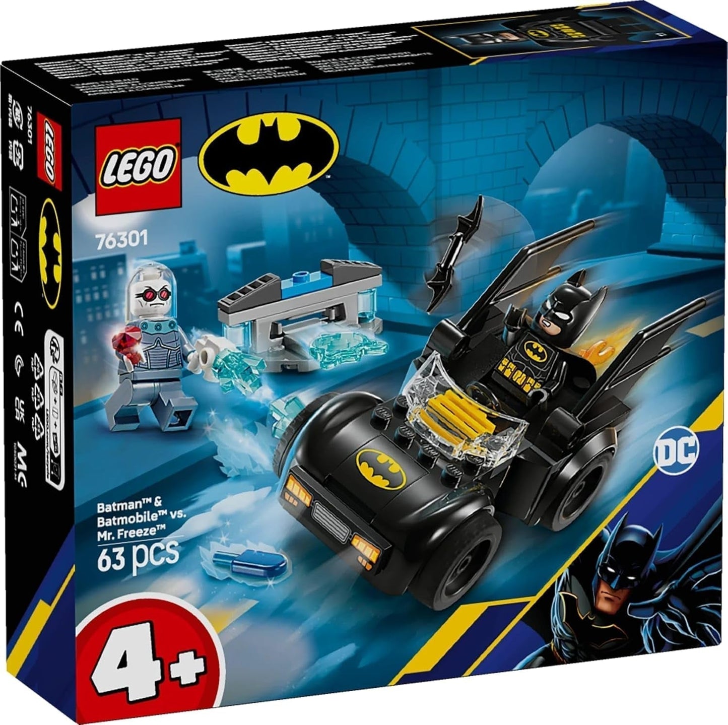 LEGO DC Batman: Batman y Batimóvil vs. Mr. Freeze - Coche de juguete de superhéroe con 2 minifiguras - Lanzador de hielo con elementos de fuego - Regalo para niños y niñas a partir de 4 años 76301 Juegos de construcción Besuche den LEGO-Store