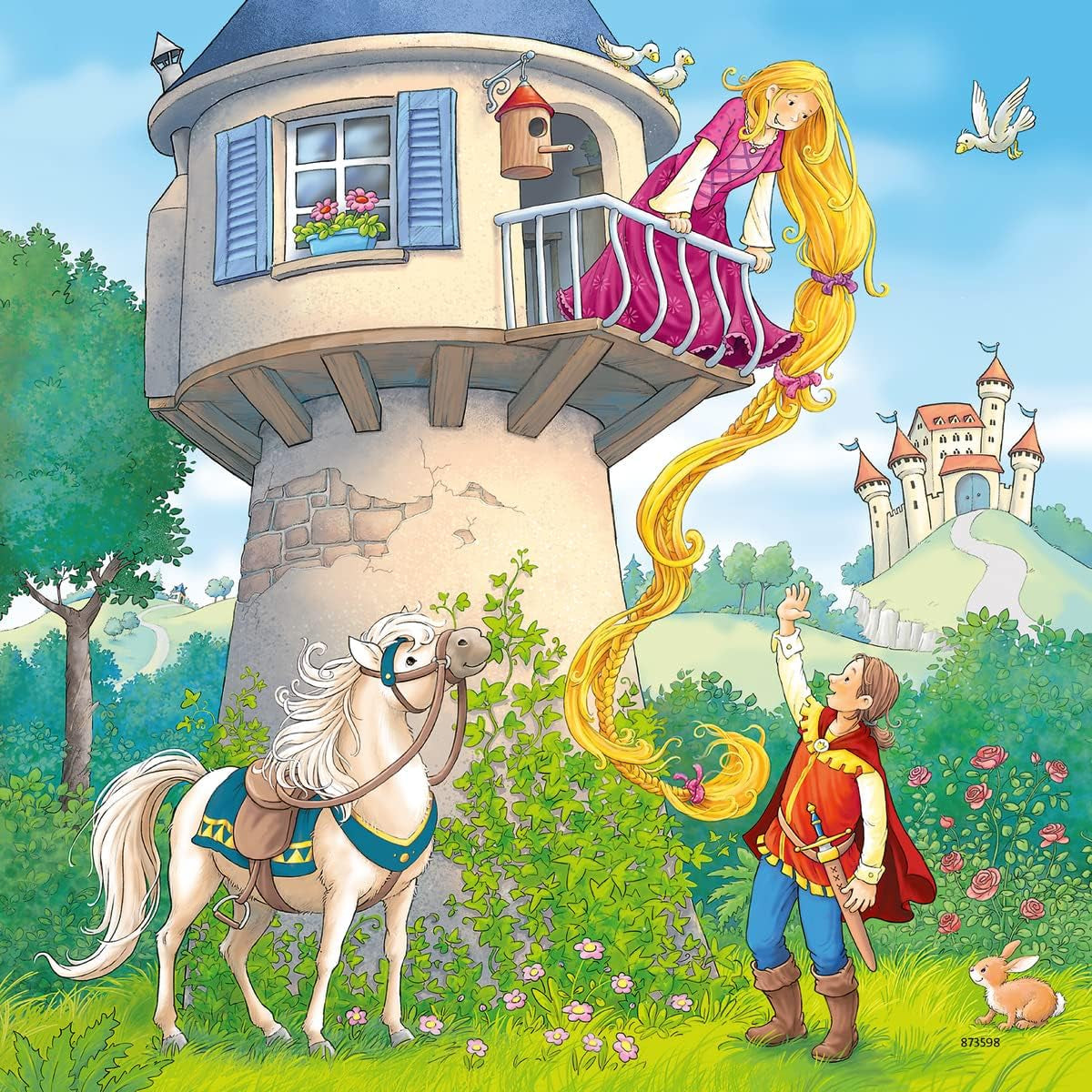 Ravensburger Puzzle para niños - 08051 Rapunzel, Caperucita Roja y el Rey Sapo - Puzzle para niños a partir de 5 años, con 3X49 piezas Puzzle Naty Shop