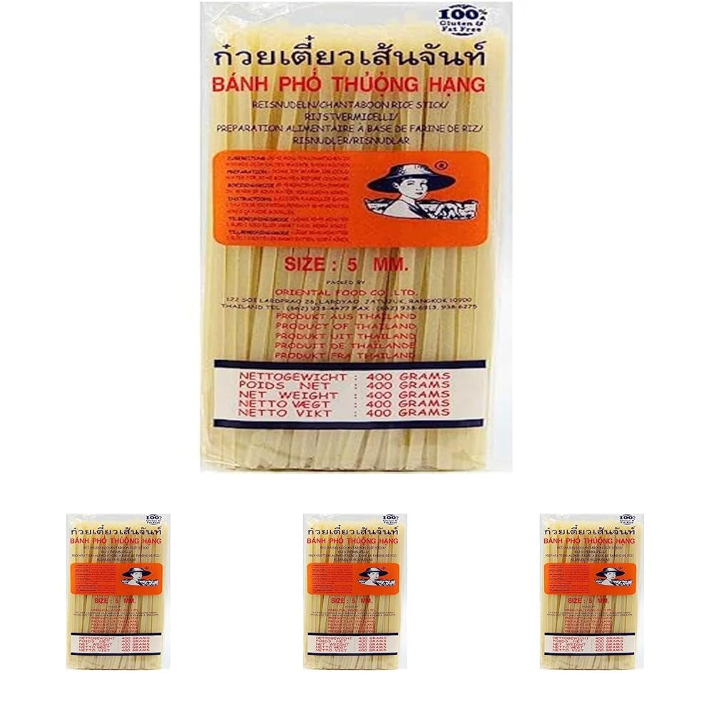 - Fideos de arroz (derecha) 5 mm, (1 x 400 g)