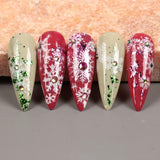JMEOWIO Nagelsticker Weihnachten 8 Blatt Nagelaufkleber Selbstklebend Weiße Schneeflocken Winter Nail Art Sticker Dekoration Nageldesign Zubehör