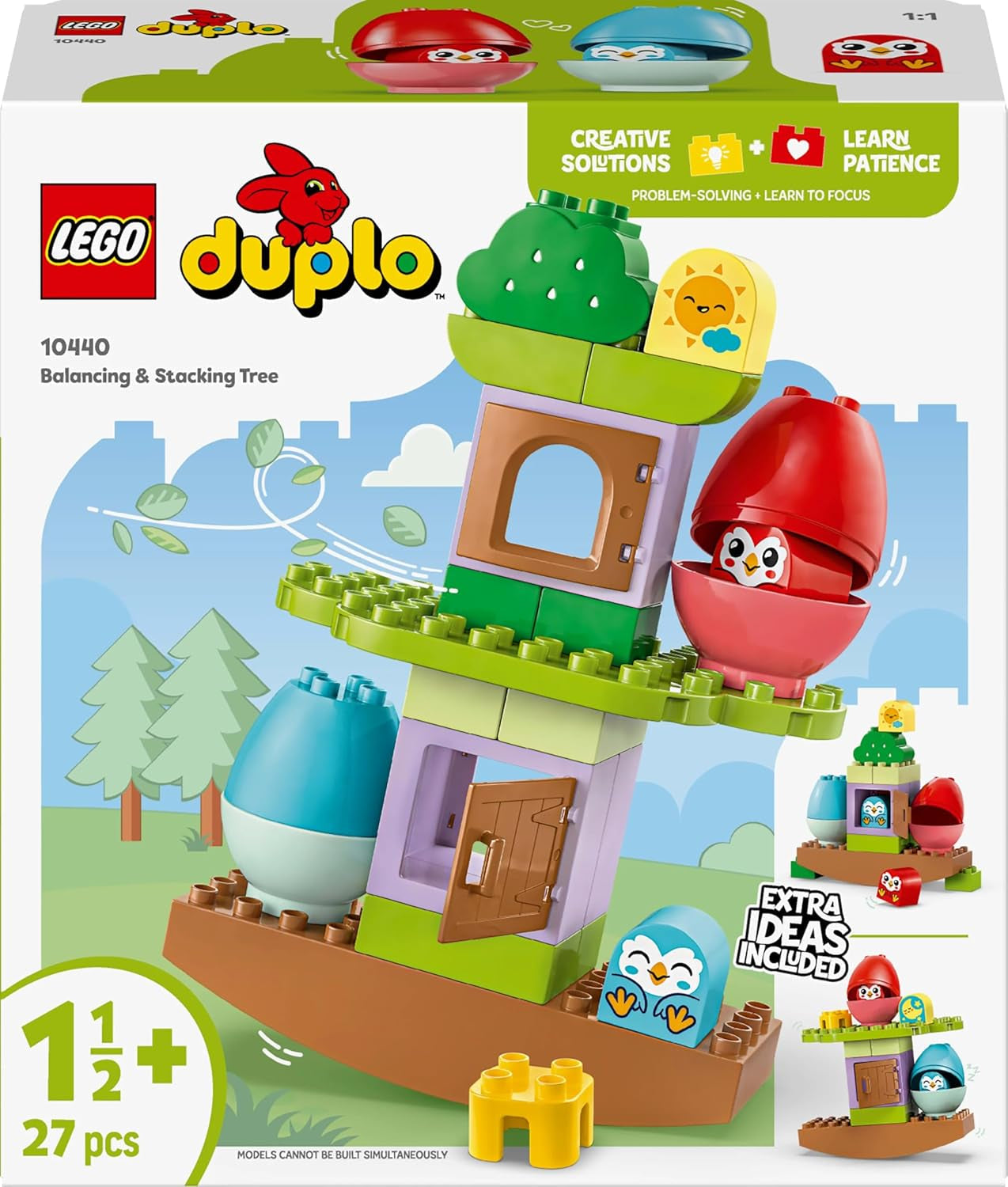 Árbol LEGO DUPLO para equilibrar y apilar, juguete de desarrollo, set de construcción para niños a partir de 18 meses, juguete creativo para niños, juguete educativo con 2 pájaros de juguete 10440 Juegos de construcción Besuche den LEGO-Store