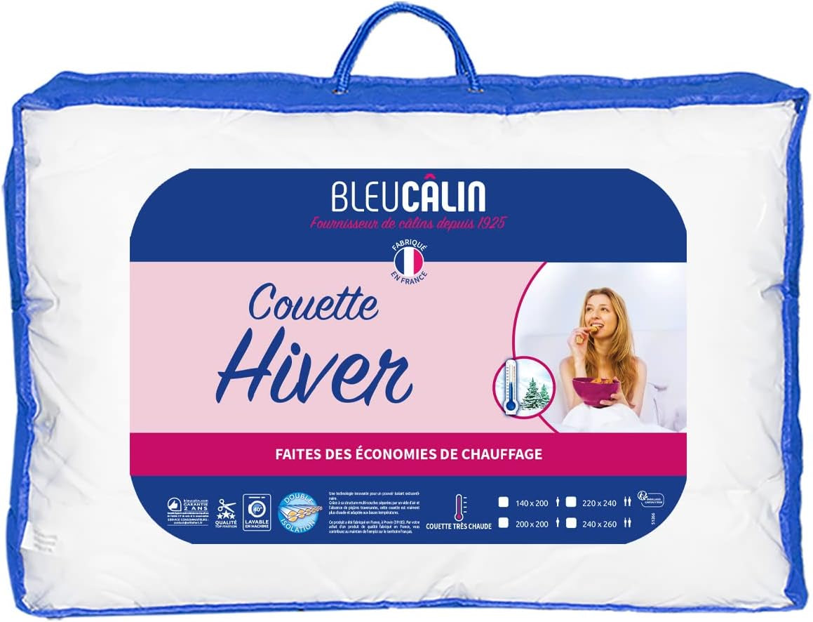 Bleu Calin Edredón de invierno para 1 persona, muy calentito, muy esponjoso - Microfibra - 140X200Cm Edredones y edredones Naty Shop