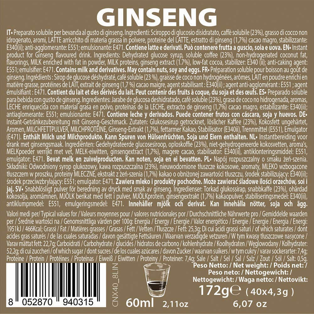 Producto soluble instantáneo Ginseng cápsulas 4,3g x 40 cápsulas