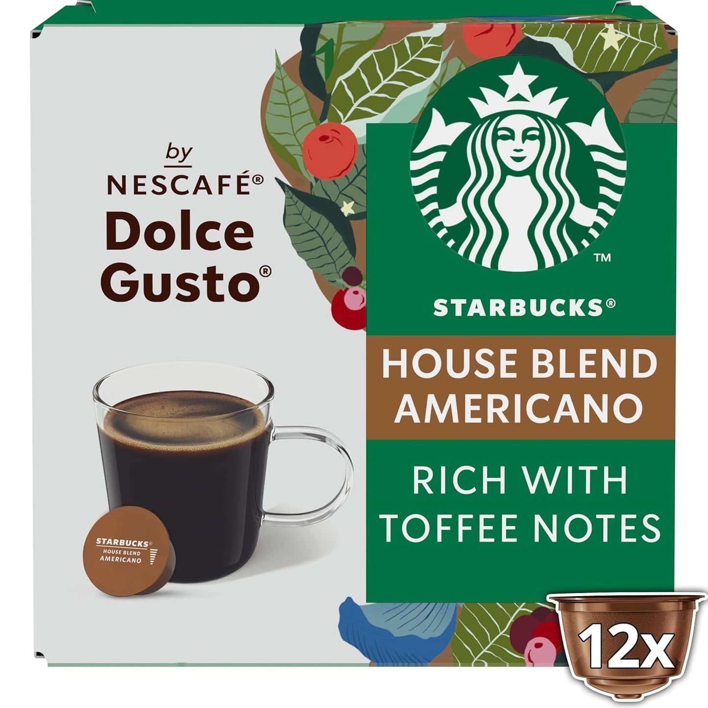 STARBUCKS House Blend de Nescafé Dolce Gusto, Mittlere Röstung, Kaffeekapseln 6 x 12 (72 Kapseln)