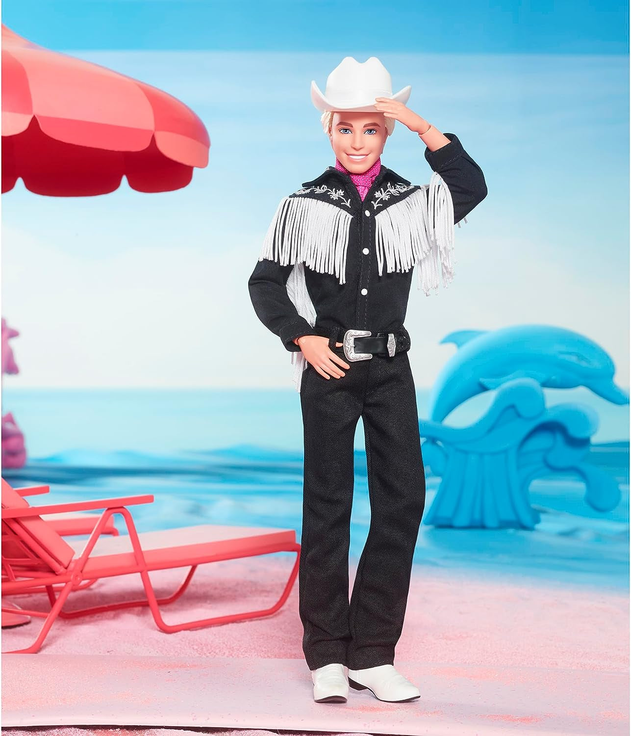 BARBIE la PELÍCULA Ken - Muñeco coleccionable con traje occidental, camisa vintage, sombrero de vaquero, botas blancas de la película para 3 años en adelante, HRF30 Muñecas Naty Shop