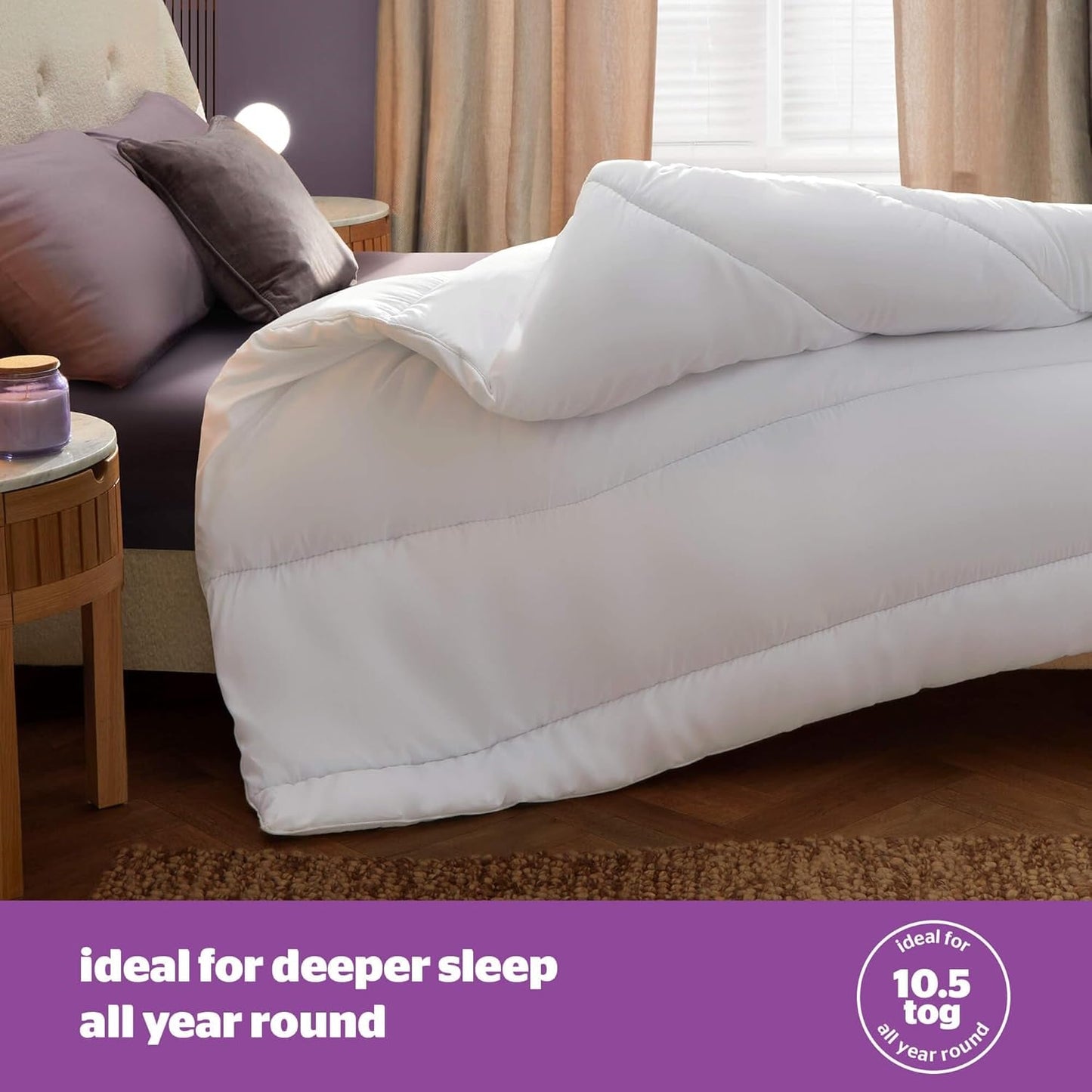 Colcha Silentnight Deep Sleep, blanco, microfibra, blanco, cama individual Edredones y edredones Naty Shop