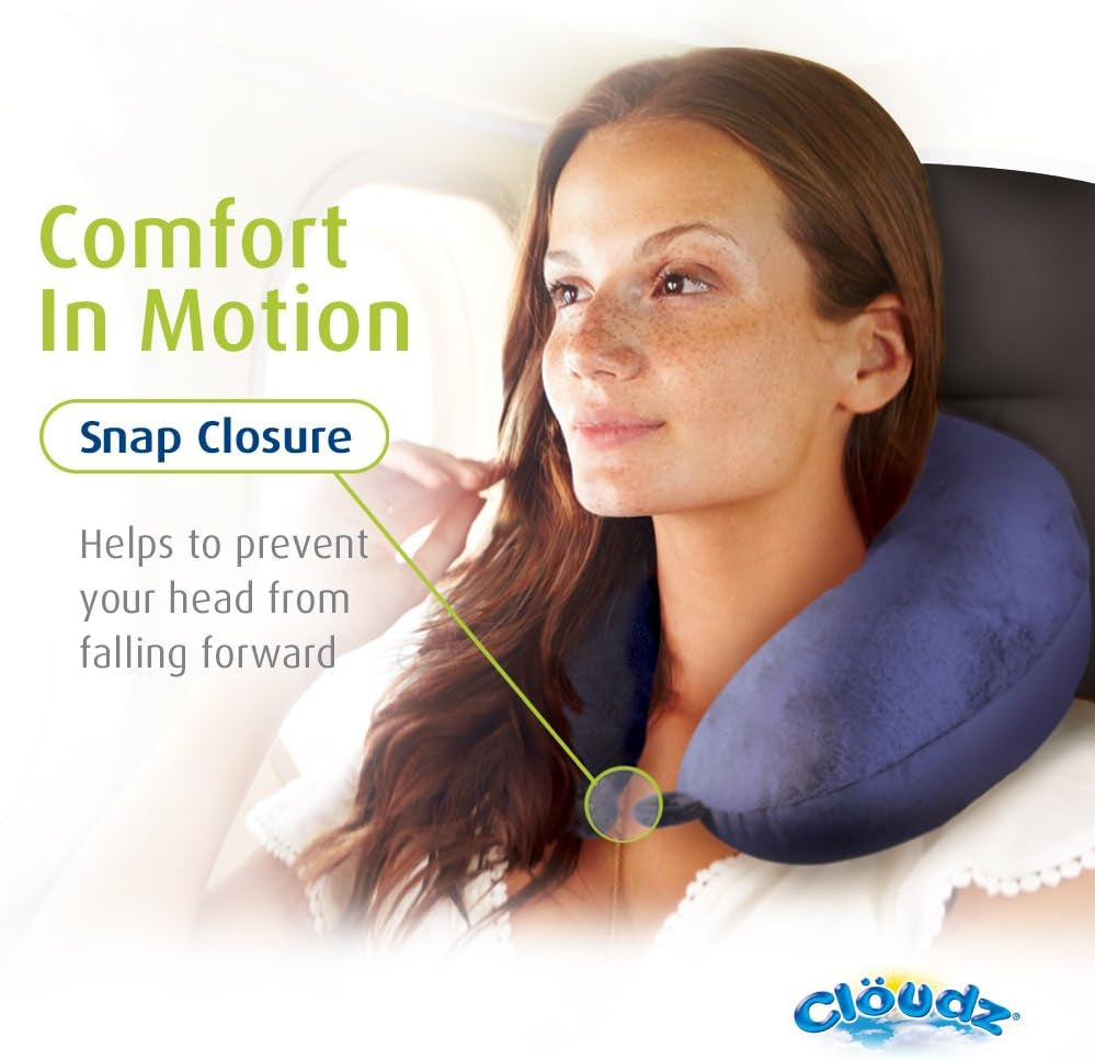 Almohada de viaje para el cuello Cloudz Microbead, gris Naty Shop Almohadas de viaje