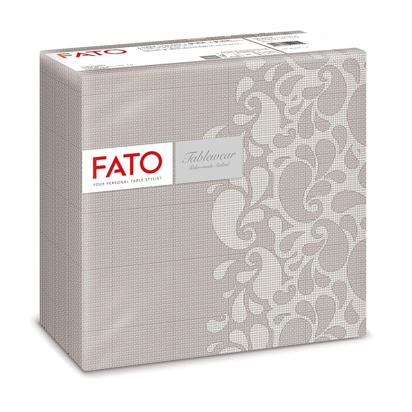 Fato - Servilletas de papel seco, airlaid, efecto textil, paquete de 50 servilletas, 40X40 plegadas en formato 4, Tropicana Decor