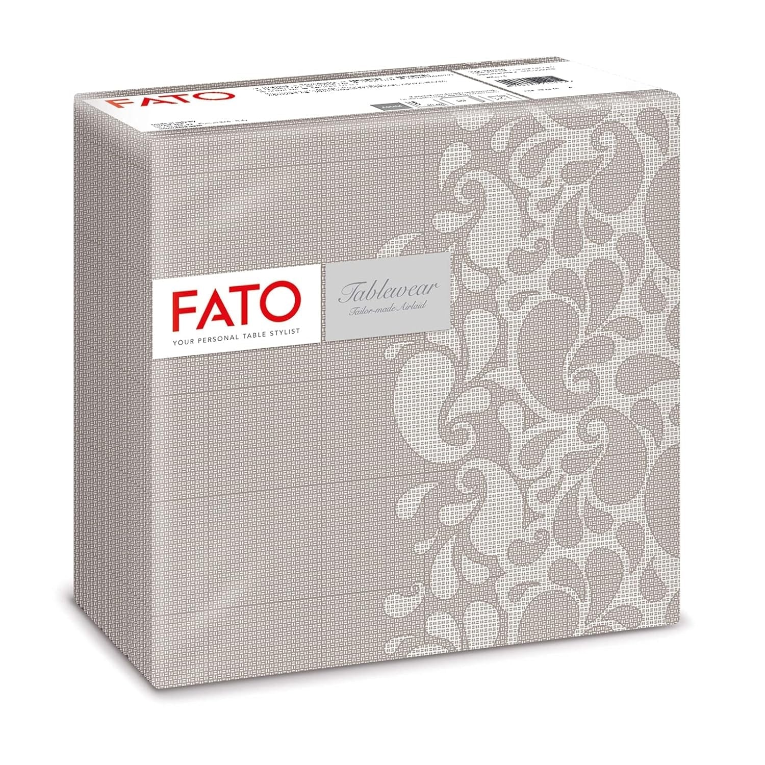 Fato - Servilletas de papel seco, airlaid, efecto textil, paquete de 50 servilletas, 40X40 plegadas en formato 4, Tropicana Decor