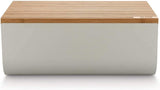 Alessi Mattina BG03 WG - Panera de acero inoxidable con resina epoxi y madera de bambú, gris cálido Cajas para guardar alimentos Naty Shop