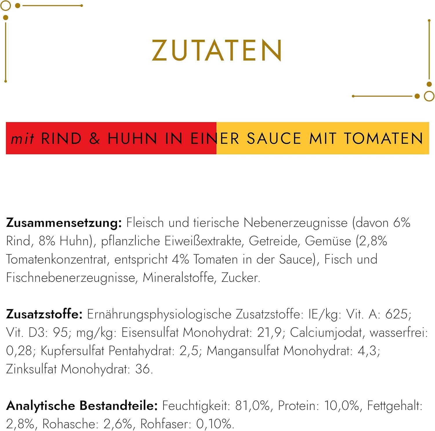 Gourmet Gold Délicatesse en Sauce Comida húmeda para gatos de ternera y pollo, paquete de 12 (12 x 85 g)