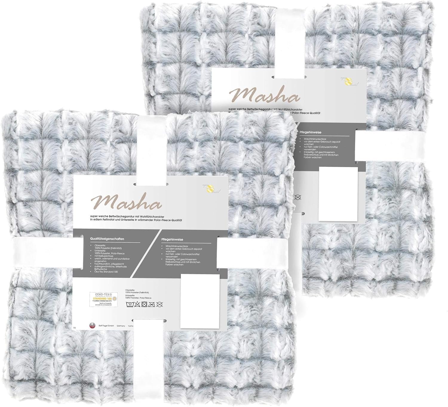 Aqua-Textil Manta mullida y acogedora 150 x 200 cm Gris Melange blanco Manta de felpa para televisión Colcha Sherpa Fleece Oeko-Tex Ottawa Camas y mantas Besuche den aqua-textil-Store Ropa de cama de piel sintética gris 4 piezas. 135X200Cm