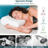 Soporte para el cuello Almohada de espuma viscoelástica ajustable en altura Almohada de cama ortopédica y ergonómica Almohada para aliviar el dolor de cuello Soporte para el cuello y antironquidos Polies lavables. Gorro Almohadas ortopédicas cervicales Naty Shop
