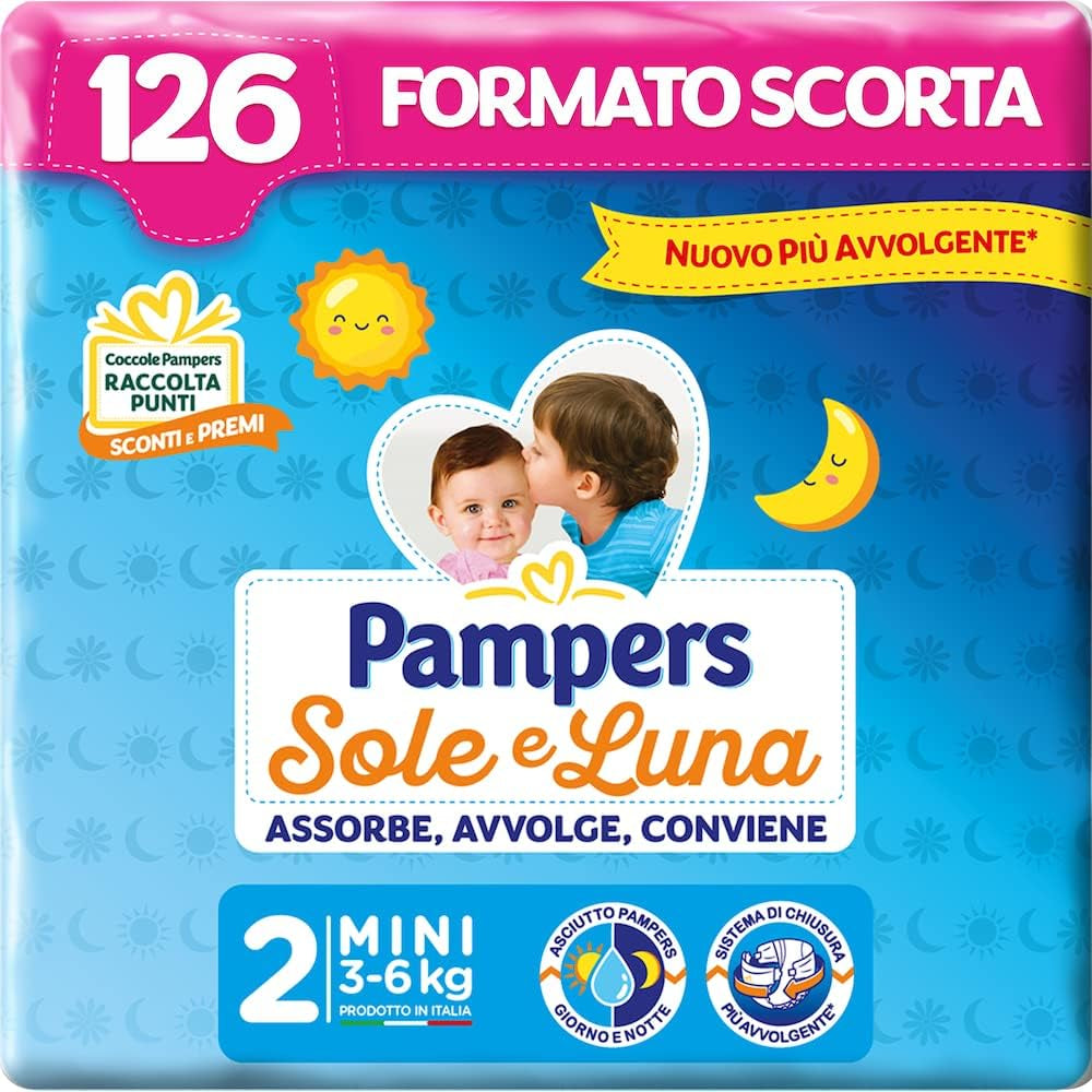 Pampers Pañales Sol y Luna, Unisex, Junior, Talla 5 (11-25 kg), 120 Pañales