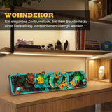 Kit de construcción de azulejos de dragón mítico para adultos, juguete de construcción de arte divino 3D con luces LED y flores, kit de modelo de relieve de dragón, regalos creativos y decoraciones (1676 piezas)