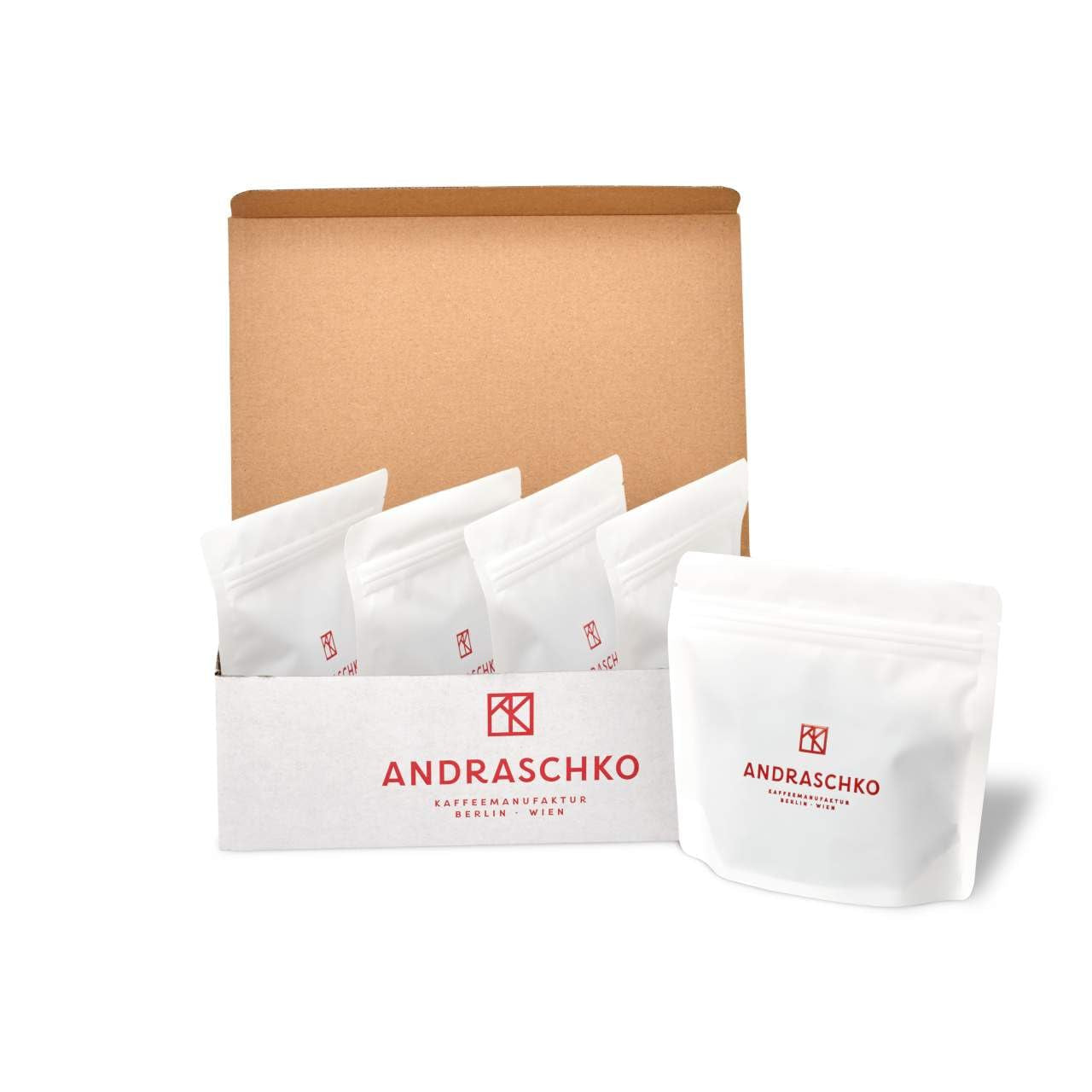 Set de degustación de espresso - 5 variedades de 100 g cada una - Orgánico y 100% Arábica - Origen único y mezcla - Perfecto para portafiltros y máquinas de espresso