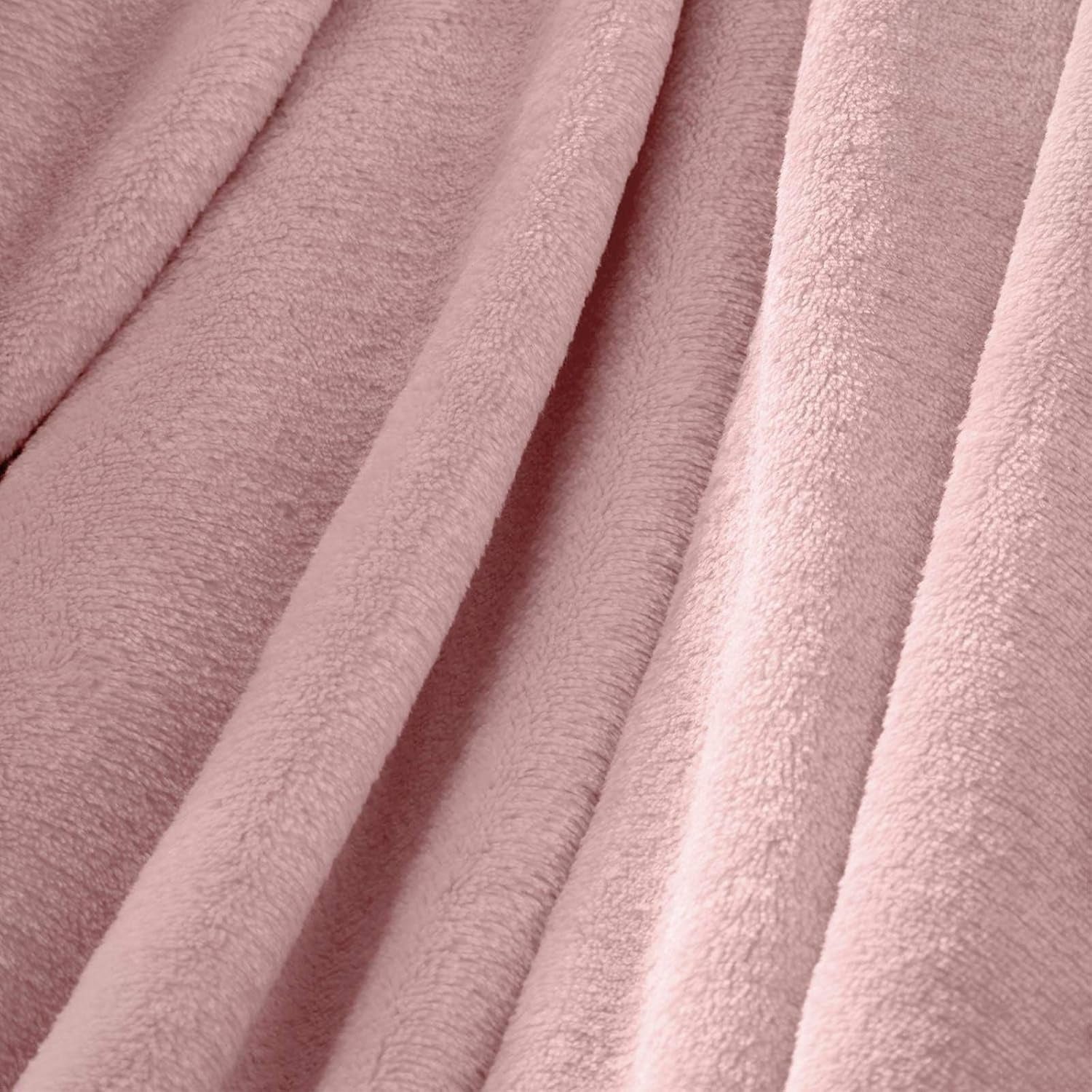 Brentford's Manta Polar De Franela, Extra Suave, Grande, Esponjosa, Cálida, Colcha para Dormitorio, Cama Individual, Sofá, Sofá, Rosa Rubor - 120 X 150 Cm Camas y Mantas Beuche den Brentfords-Store