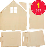 Baker Ross FN199 Construye tu propia casa de muñecas de madera - Kit de construcción de casa de muñecas de 1 pieza para niños Kit de manualidades