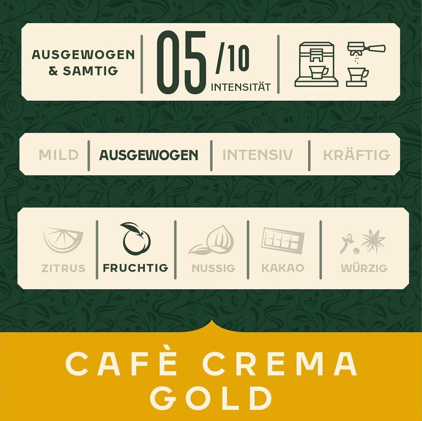 Jacobs Café Crema Gold Granos De Café 1Kg - Vollmundig, Aromatisch, Fruchtige Notes, Arábica Y Robusta, Intensidad 5/10, Ideal Para Café Crema Naty Shop